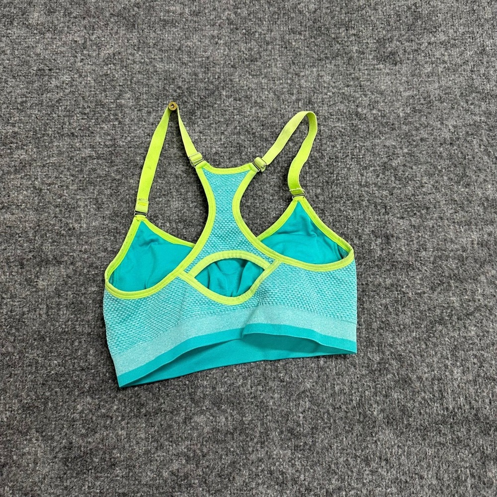 Victoria's Secret Sports Bra Womens Size M Teal Lime Green Racerback VSX Sport